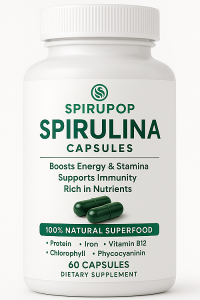 SpiruPop Spirulina Capsules – Natural supplement for energy, stamina, and immunity